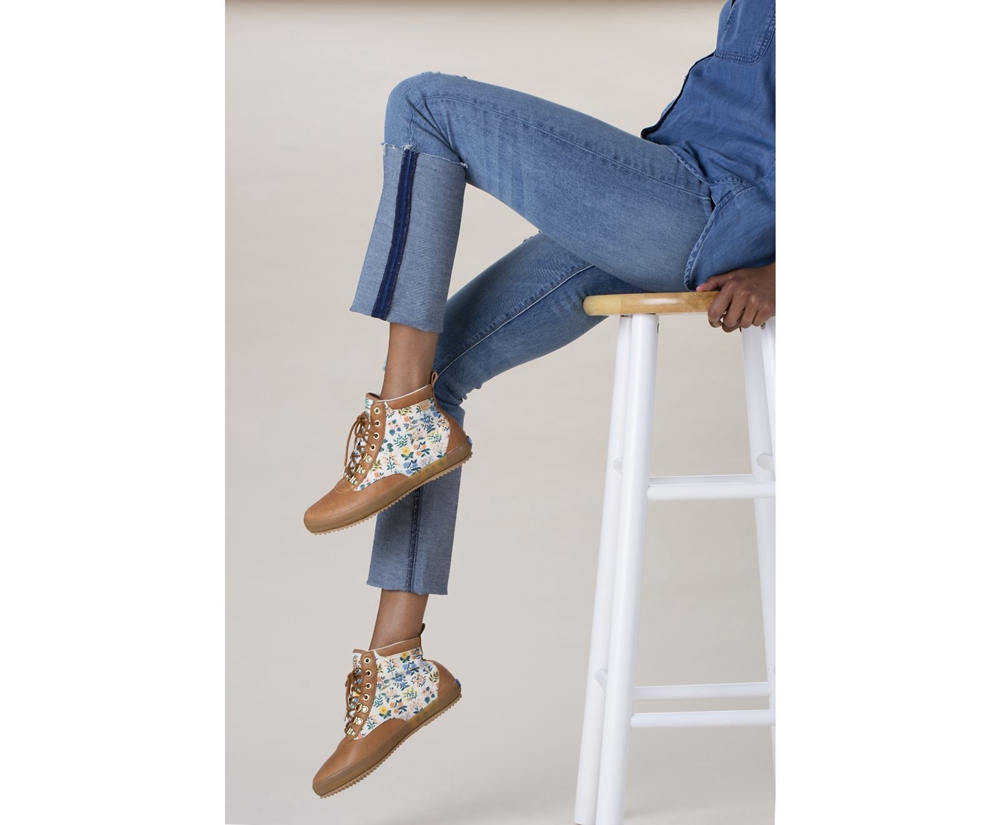 Botas Keds Mujer Marrom - Rifle Paper Co. Scout Cuero Wildflower W/ Thinsulate - 4025-INCJU